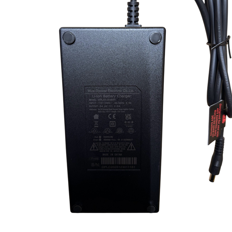 Chargeur (D) - Balance Pro / Jason Pro / F1000 / All Terrain Sport / Eywa 2.0 / Wayfarer 2.0 / Zenith / Arvaker / Ultimate 80 (54,6V / 1 Pin / 2A)